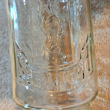 Vintage 1982 Planters Mr. Peanut Embossed Wheat Pattern Glass Jar with Dome Lid