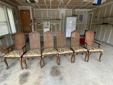 Louis XV Style Painted & Parcel-Gilt Caned-Back Side Chair with Gold Upholstered Seat — listing 3