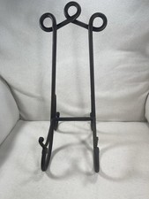 Pair of Wrought Iron Scroll Base Display Easels / Plate Stands — listing 3
