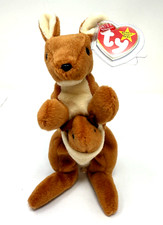 Ty Beanie Babies "Pouch" the Kangaroo with Joey