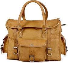 Handmade Brown Leather Crossbody Satchel Bag with Buckle Flap Closure — listing 2