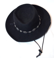 Harley-Davidson Black Wool Felt Western Cowboy Hat, Size Large — listing 3