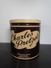 Vintage Charles Chips Pretzels Tin Can with Speckled Lid — listing 6