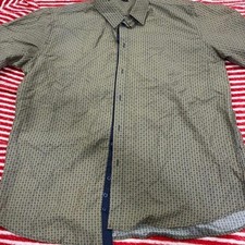 Calvino Men's Long-Sleeve Button-Up Shirt with Metallic Geometric Aztec Print, Size 2XL — listing 4