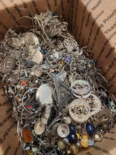 Vintage Velvet-Lined Jewelry Box with Assorted Costume Jewelry Lot