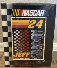Vintage Jeff Gordon #24 NASCAR Area Rug with Checkered Flag Design — listing 4