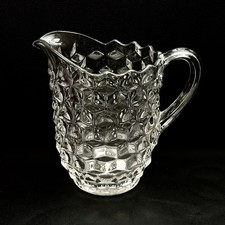 Fostoria American Small Pitcher / Jug, Cubist Pattern Clear Crystal — listing 6
