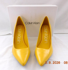 Calvin Klein Gayle Pointed-Toe Stiletto Pumps in Pewter Metallic Leather — listing 2