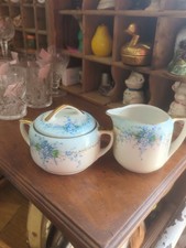 Antique Hand-Painted Porcelain Handled Cake Plate with Violets and Gold Trim, listing 3