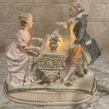 Vintage Bisque Porcelain Piano Baby Girl Night Light Lamp — listing 3