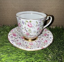 Windsor Bone China Hand-Painted Cottage Scene Creamer & Open Sugar Bowl Set — listing 3