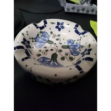 Boleslawiec Polish Pottery Hand-Painted Multicolor Floral Ashtray, UNIKAT Signature Pattern