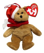 Ty Beanie Baby '1997 Holiday Teddy' with Santa Hat — listing 6