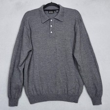 Jos. A. Bank Tailored Fit 100% Merino Wool V-Neck Sweater, Navy, Size L — listing 2