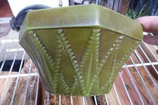 Haeger Pottery #404 Green Glazed Diamond Lattice Ceramic Planter Pot, 5" x 4.75" — listing 4