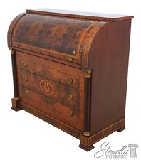 Antique Victorian Cylinder Roll-Top Secretary Desk with Glazed Bookcase Top — listing 5