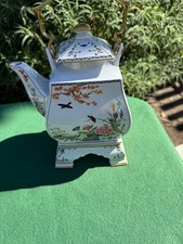 Franklin Porcelain Japanese Flowers & Birds of the Orient Teapot on Stand (1986) — listing 3