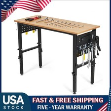 Handmade Workbench / Work Table with Molded Plastic Legs and Pine Plank Top — listing 3
