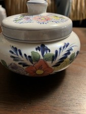 Hand-Painted Floral Footed Vase with Cream Ground and Green Rim — listing 5