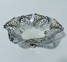 Antique Silverplate Pierced Bonbon / Sugar Sifter Spoon with Repoussé Floral Bowl Has a maker's name / symbol — listing 4