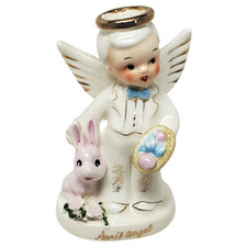 Sleeping Angel Boy Figurine with Teddy Bear on Cloud — listing 6