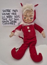 Pair of Vintage Devil / Pixie Ceramic Figurines, Black and Red Dancers — listing 2