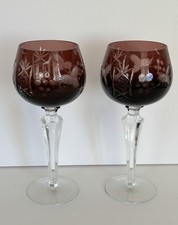 Vintage Cut Crystal Wine Glass with Etched Swag Drape Pattern — listing 3