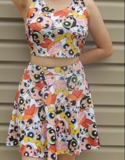 Powerpuff Girls Print Tiered Ruffle Mini Skirt — listing 6