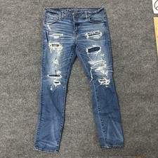 American Eagle Light Wash Heavily Distressed Ripped Jeans — listing 2