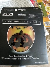 Modgy Luminary Lanterns - Sakura Cherry Blossom, Set of 4 with Water-Activated Floating LED Candles