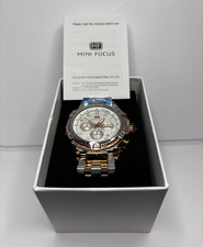 Mini Focus Men's Tonneau Chronograph-Style Sport Watch, Black & Rose Gold
