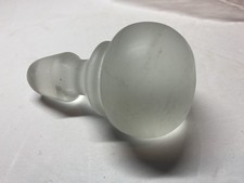 Vintage Square Glass Perfume/Cologne Bottle with Frosted Floral Mushroom Stopper — listing 2