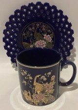 Vintage Porcelain Demitasse Coffee Set with Cobalt Blue and Gold Gilt Trim — listing 4
