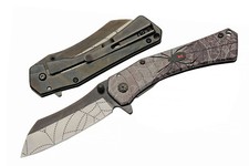 Black Widow Blades Spring-Assisted Folding Pocket Knife with Blue/Pink Marbled Handle — listing 5