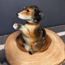 Hand-Painted Ceramic Figural Dog Teapot with Hula Girl Necktie — listing 5