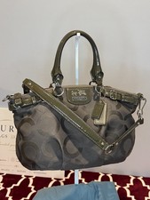 Coach Madison Sophia Op Art Sateen Satchel in Olive/Bronze — listing 4