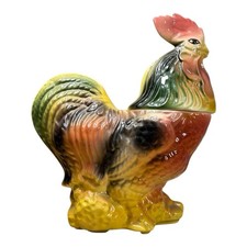 Figural Rooster Covered Candy Dish / Nappy in Amber and Red Glass — listing 3