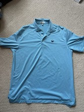 Peter Millar Summer Comfort Youth Golf Polo, Turquoise Shark Print, Size XL (13-14)