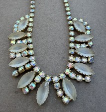 Vintage Rhinestone Choker Necklace with Baguette Stone Stations — listing 3