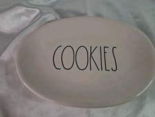 Rae Dunn Style Oval Serving Platters with Typewriter Font Words (DEVOUR, SNACK, YUM) — listing 5