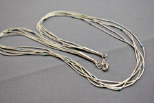 Navajo Ten Strand Liquid Silver Sterling Necklace, 22" Long with Hook Clasp