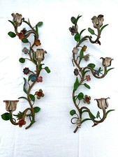 Vintage Italian Tole Lemon Wall Sconce Candle Holders, Pair, listing 4