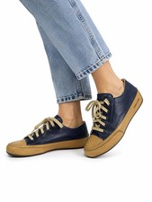 Candice Cooper Rock Low-Top Leather Sneakers, Black & Cream, Size EU 40 — listing 3