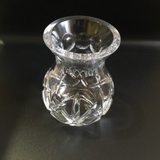 Two-Piece Cut Crystal Hurricane Candle Lamp with Diamond & Fan Pattern