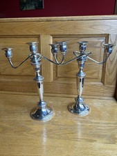 Vintage Weighted Sterling Silver 3-Light Convertible Candelabra