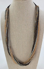 Vintage Long Multicolor Glass Bead Necklace Double Strand — listing 2