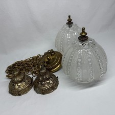 Vintage Tiflany-Style Molded Plastic Swag Pendant Lamp with Floral Design — listing 5