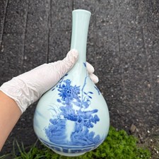 Chinese Blue and White Porcelain Yenyen Vase with Landscape Scene — listing 5