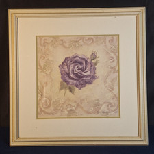 Framed Blue Rose Print Signed Shari White — listing 2