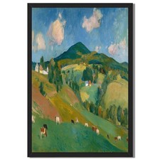 Framed Pastoral Print of Cattle and Geese at Water's Edge — listing 6